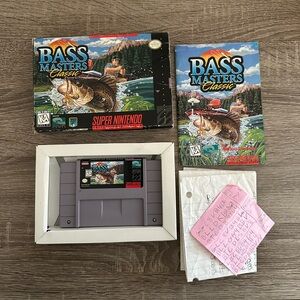 BASS MASTERS CLASSIC (SUPER NINTENDO 1991) SNES Complete In Box Cib